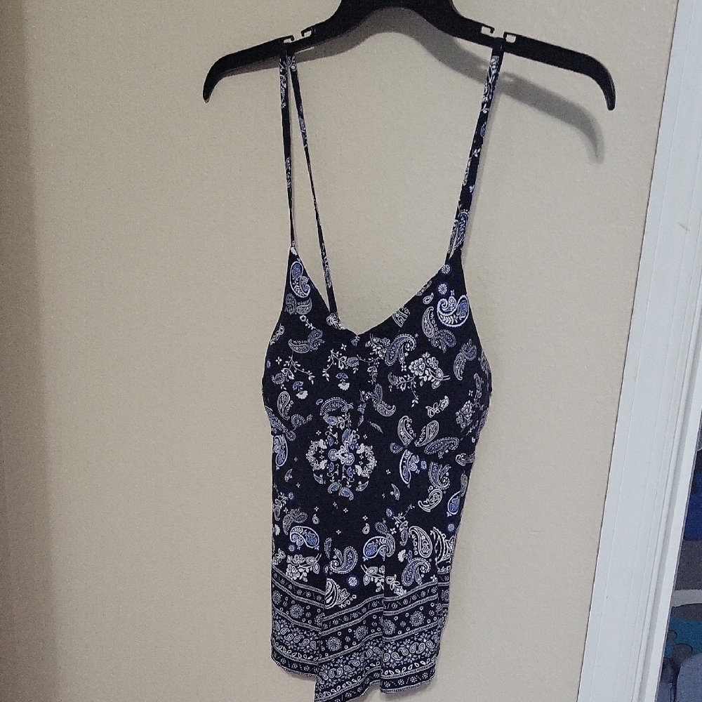 No Boundaries Blue Fitted Camisole with Spaghetti Straps
